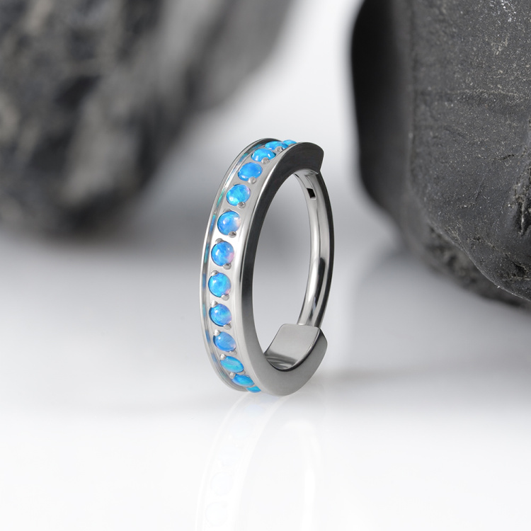 Кольцо-кликер Luxe Opal Implant Grade 1.2 мм титан