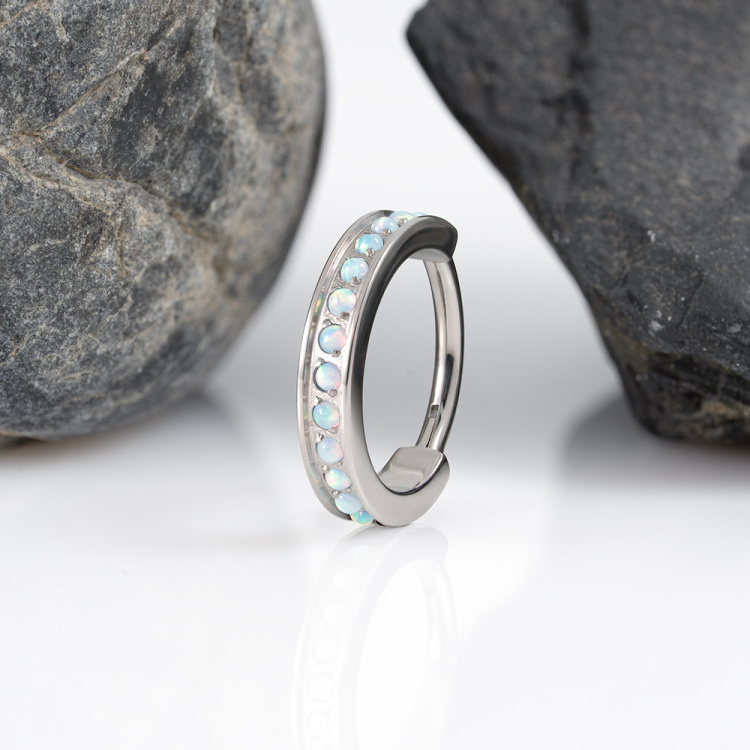 Кольцо-кликер Luxe Opal Implant Grade 1.2 мм титан