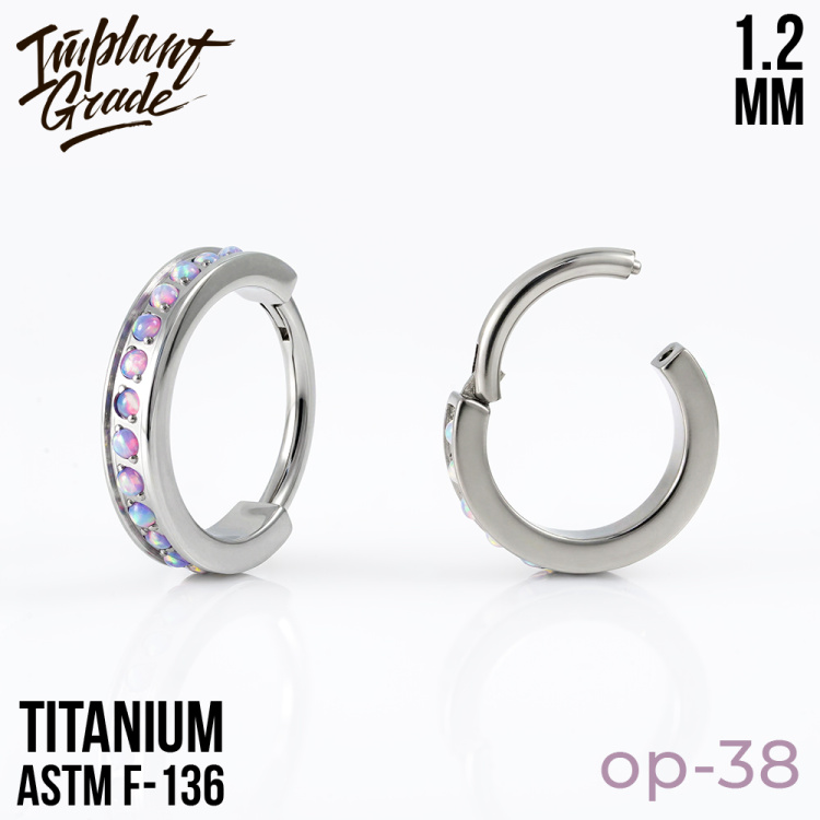 Кольцо-кликер Luxe Opal Implant Grade 1.2 мм титан