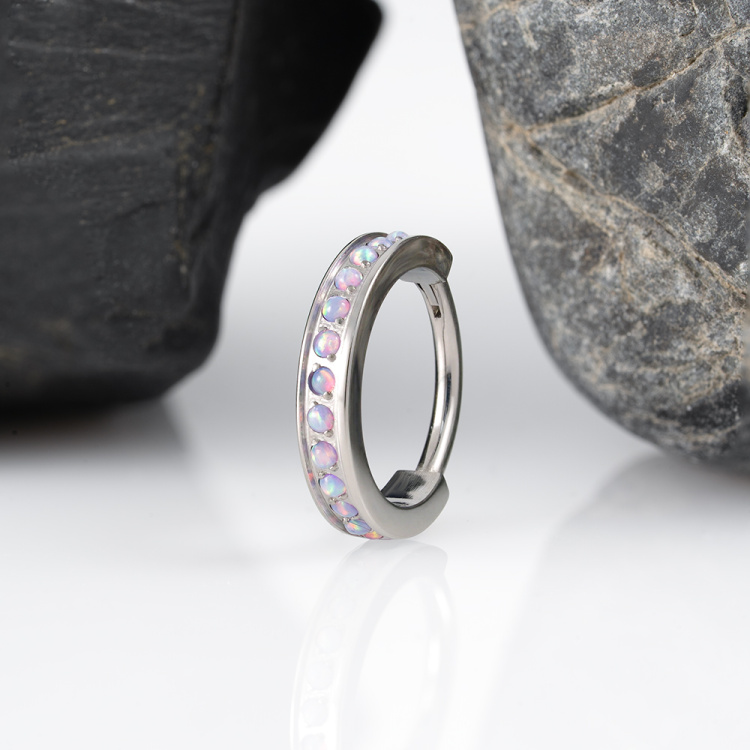 Кольцо-кликер Luxe Opal Implant Grade 1.2 мм титан