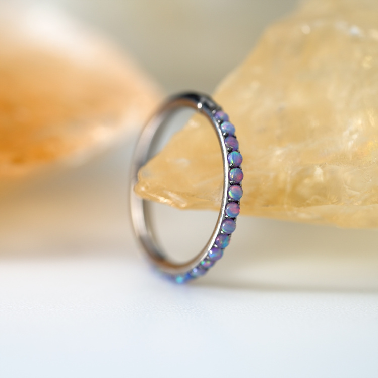Кольцо-кликер Twilight  Opal Implant Grade 1.2 мм титан 