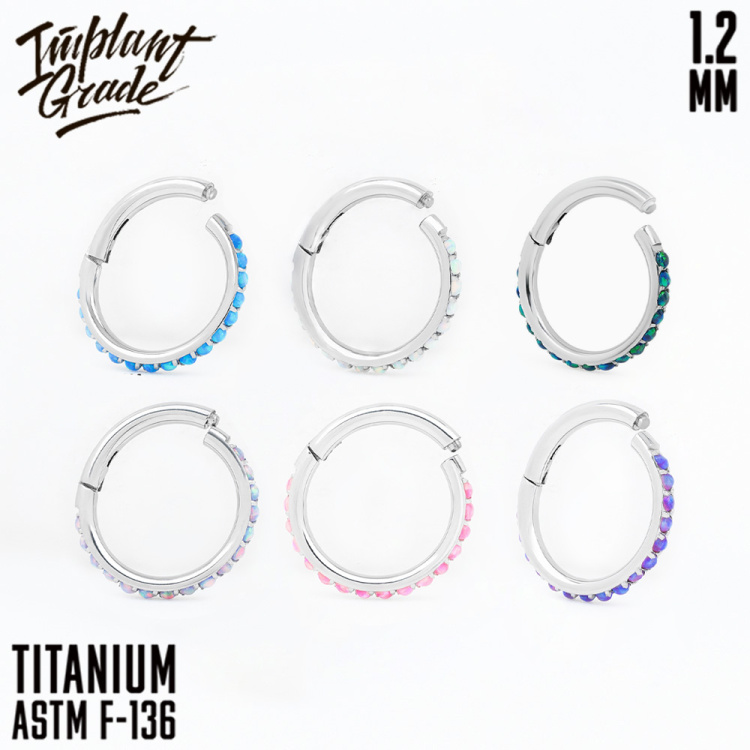 Кольцо-кликер Twilight  Opal Implant Grade 1.2 мм титан 
