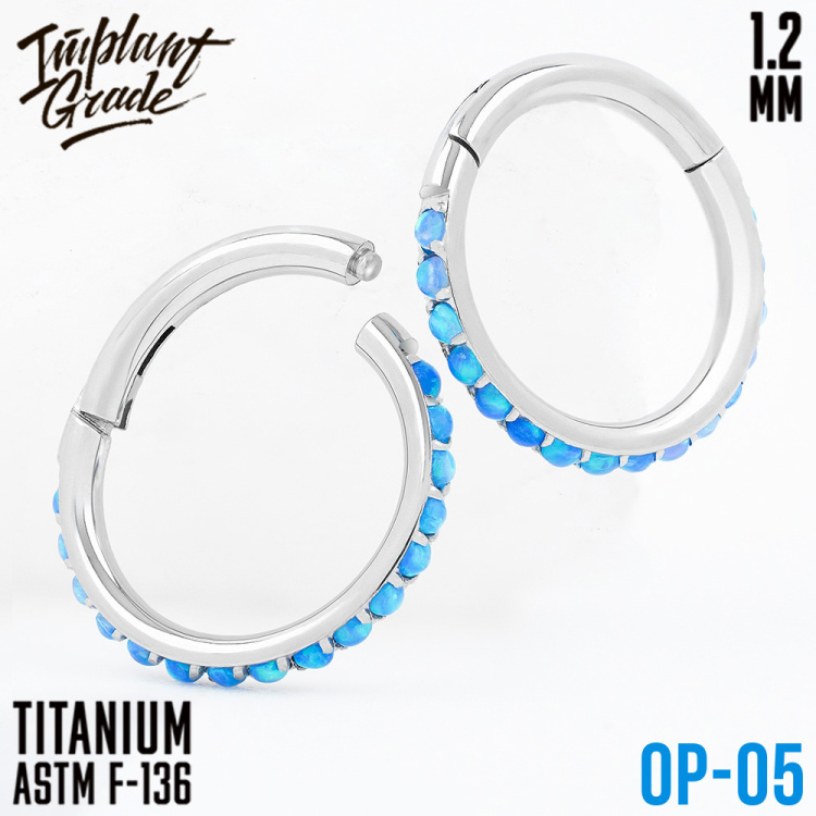 Кольцо-кликер Twilight  Opal Implant Grade 1.2 мм титан 