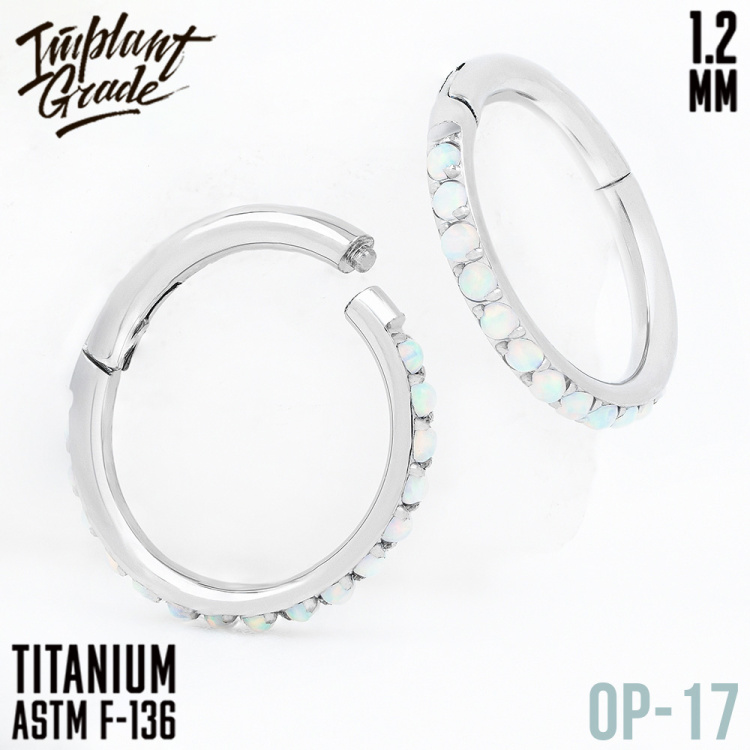 Кольцо-кликер Twilight  Opal Implant Grade 1.2 мм титан 