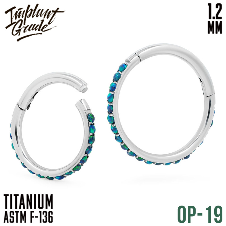 Кольцо-кликер Twilight  Opal Implant Grade 1.2 мм титан 