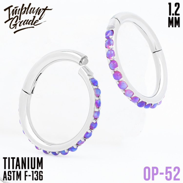 Кольцо-кликер Twilight  Opal Implant Grade 1.2 мм титан 