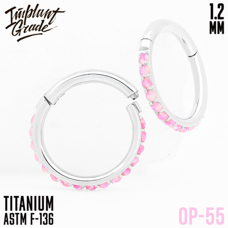 Кольцо-кликер Twilight  Opal Implant Grade 1.2 мм титан 