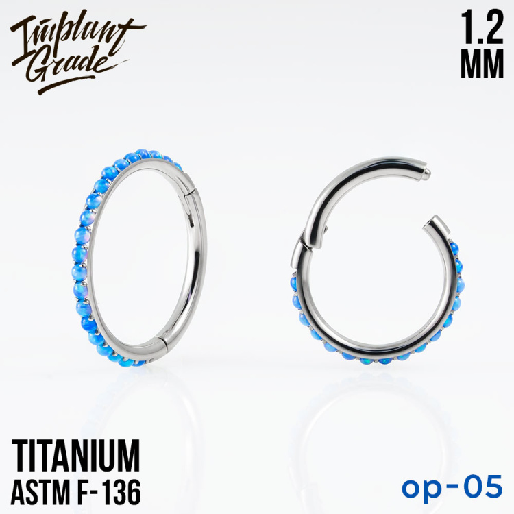 Кольцо-кликер Twilight  Opal Implant Grade 1.2 мм титан 