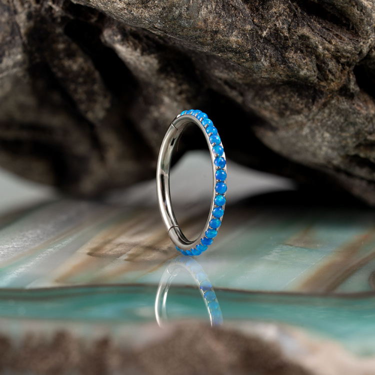 Кольцо-кликер Twilight  Opal Implant Grade 1.2 мм титан 