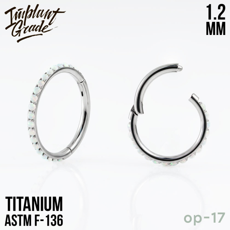 Кольцо-кликер Twilight  Opal Implant Grade 1.2 мм титан 