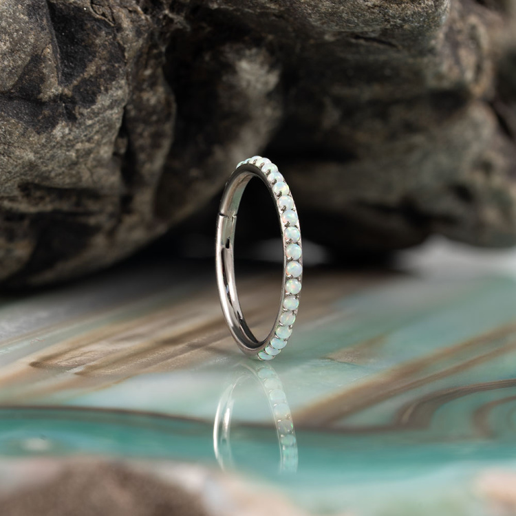 Кольцо-кликер Twilight  Opal Implant Grade 1.2 мм титан 