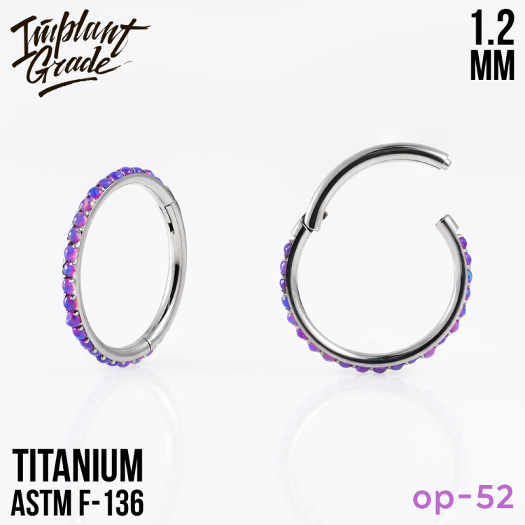 Кольцо-кликер Twilight  Opal Implant Grade 1.2 мм титан 