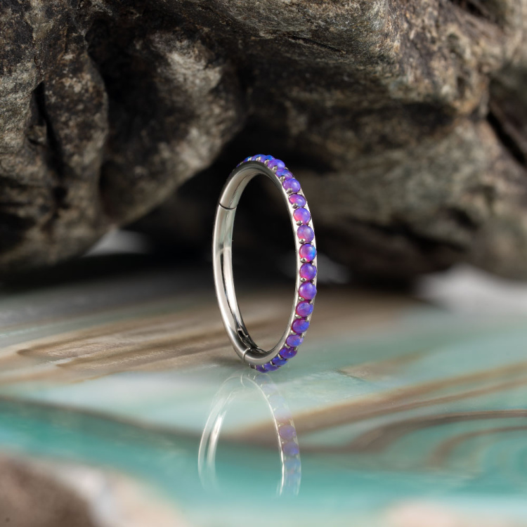 Кольцо-кликер Twilight  Opal Implant Grade 1.2 мм титан 