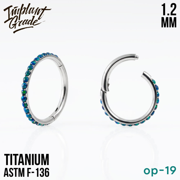 Кольцо-кликер Twilight  Opal Implant Grade 1.2 мм титан 