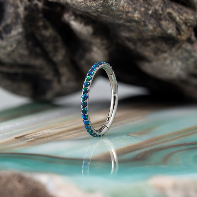 Кольцо-кликер Twilight  Opal Implant Grade 1.2 мм титан 