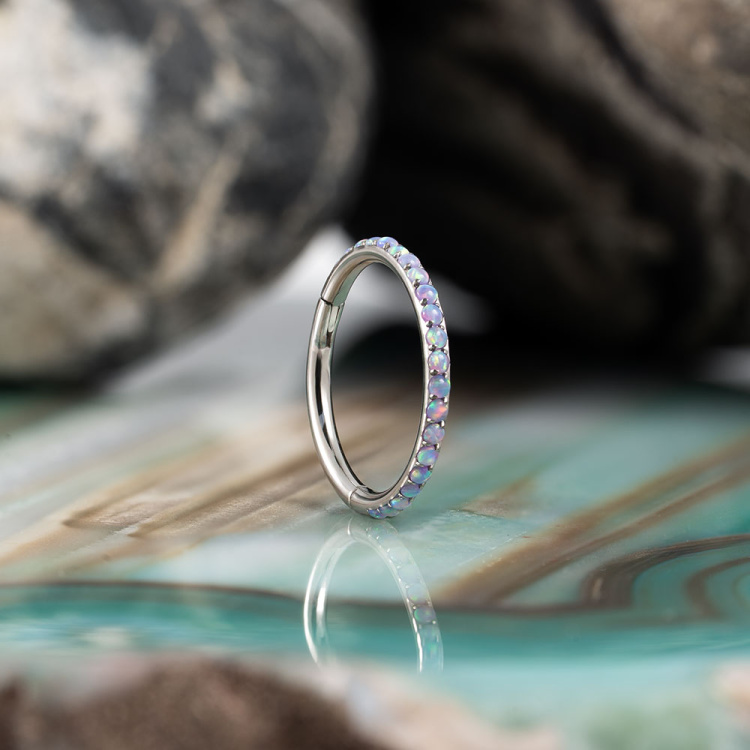 Кольцо-кликер Twilight  Opal Implant Grade 1.2 мм титан 