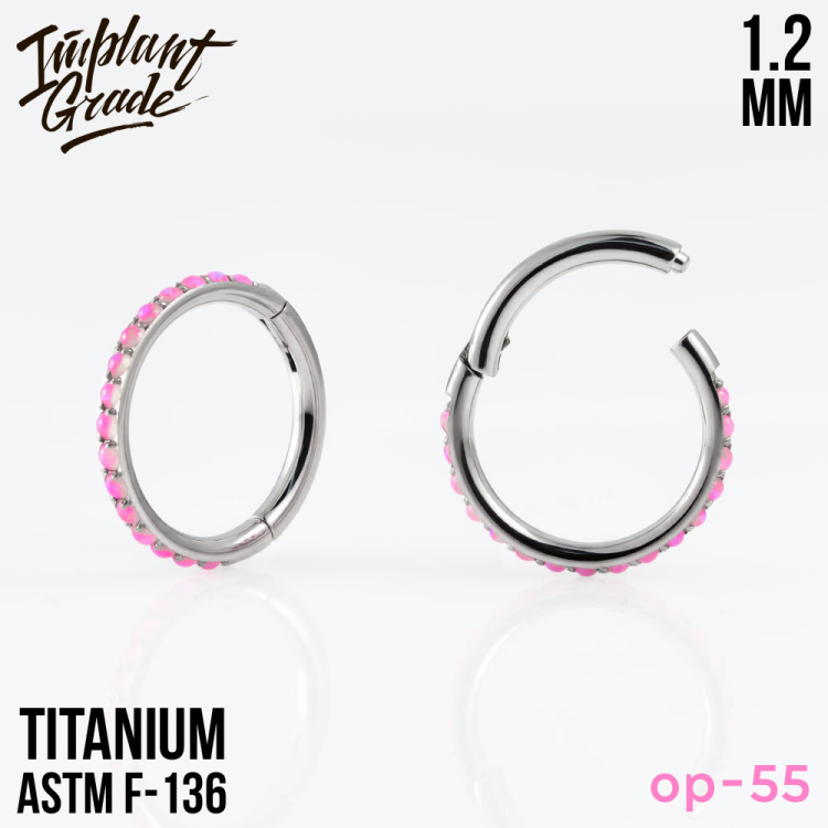 Кольцо-кликер Twilight  Opal Implant Grade 1.2 мм титан 