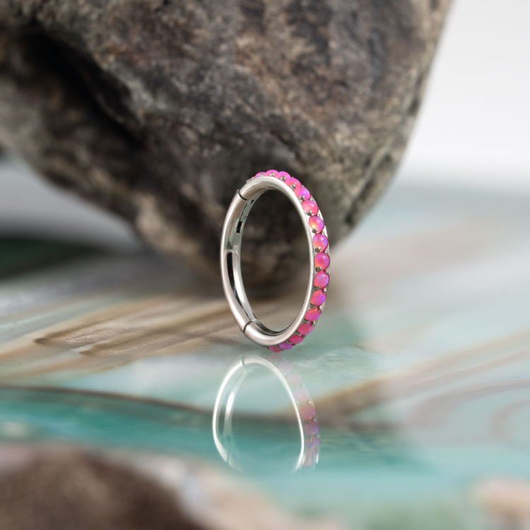 Кольцо-кликер Twilight  Opal Implant Grade 1.2 мм титан 