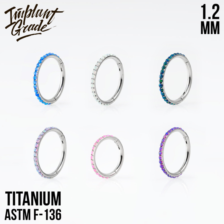 Кольцо-кликер Twilight  Opal Implant Grade 1.2 мм титан 