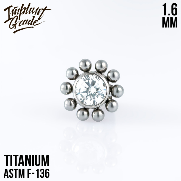 Накрутка Bead Flower Implant Grade 1.6 мм титан Накрутка Bead Flower Implant Grade 1.6 мм титан