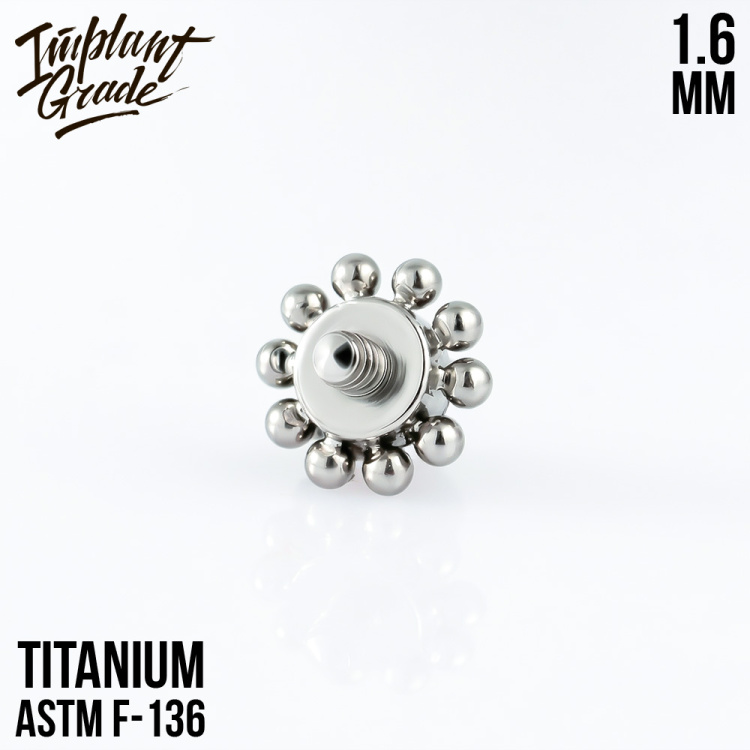 Накрутка Bead Flower Implant Grade 1.6 мм титан Накрутка Bead Flower Implant Grade 1.6 мм титан