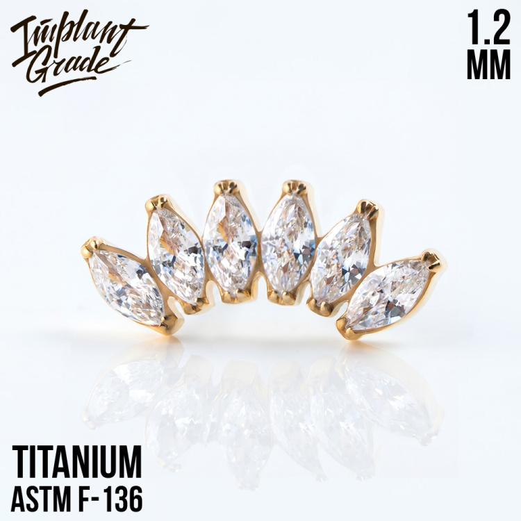 Накрутка 6K NEW Marquise Implant Grade 1.2 мм титан Накрутка 6K NEW Marquise Implant Grade 1.2 мм титан