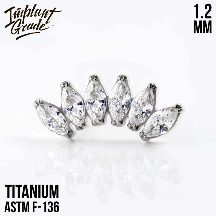 Накрутка 6K NEW Marquise Implant Grade 1.2 мм титан Накрутка 6K NEW Marquise Implant Grade 1.2 мм титан