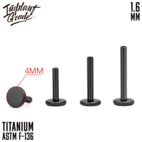 Ножка лабрета Black Implant Grade 1.6 мм титан+PVD, основа 4 мм