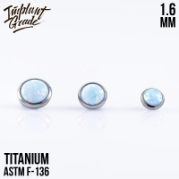 Накрутка с опалом 26 Implant Grade 1.6 мм титан