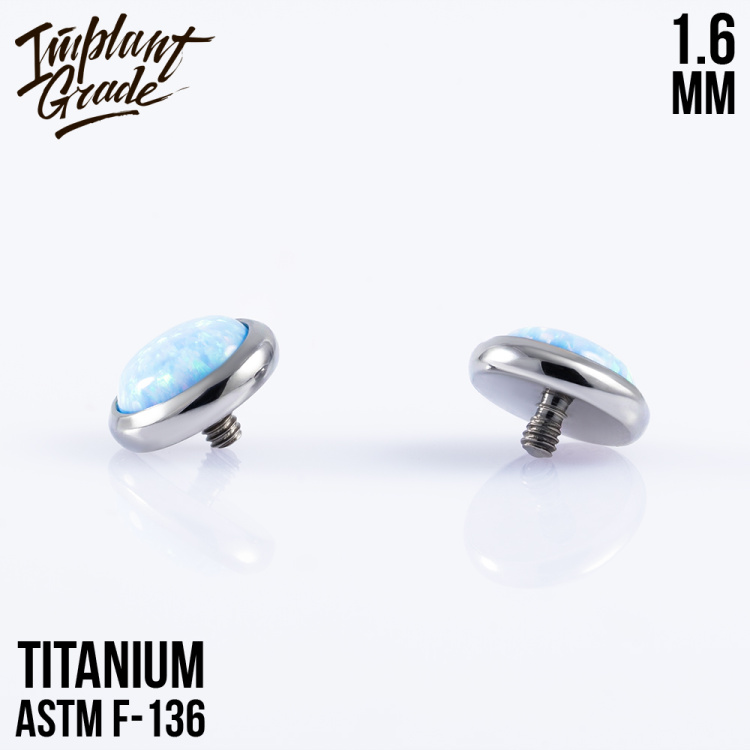 Накрутка с опалом 26 Implant Grade 1.6 мм титан