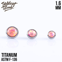 Накрутка с опалом 24 Implant Grade 1.6 мм титан