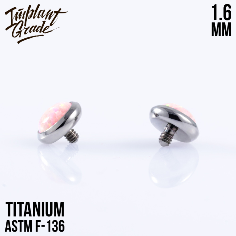 Накрутка с опалом 24 Implant Grade 1.6 мм титан