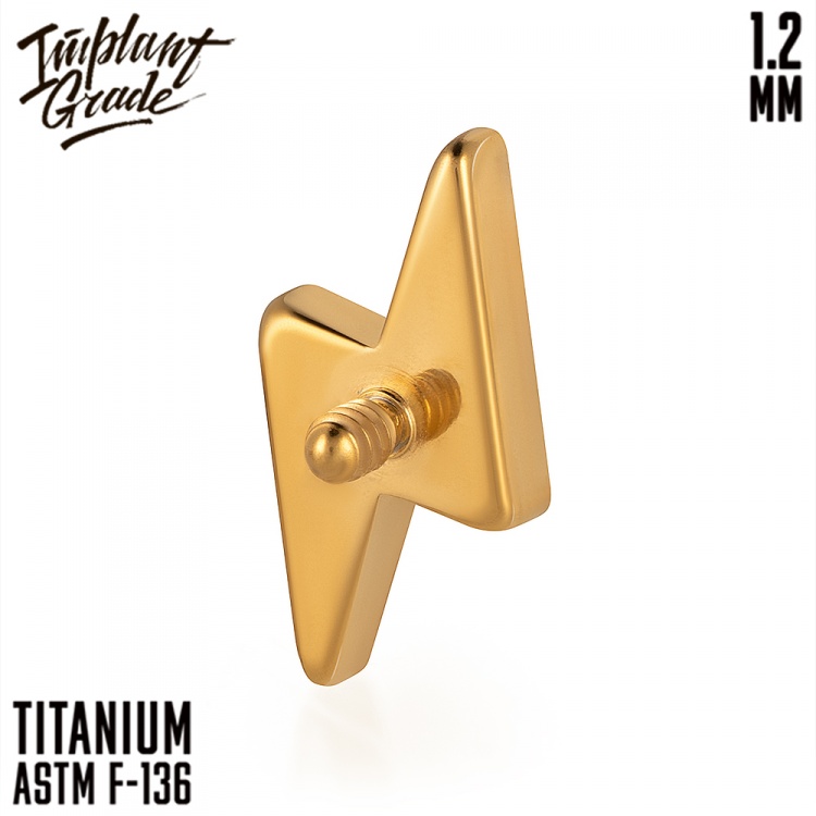 Накрутка Gold Lightning Bolt Bright Implant Grade 1.2 мм титан+PVD