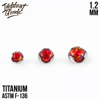 Накрутка Wave с опалом 45 Implant Grade 1.2 мм титан