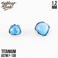 Накрутка Wave с опалом 06 Implant Grade 1.2 мм титан