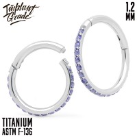 Кольцо-кликер Twilight Amethyst Implant Grade 1.2 мм титан