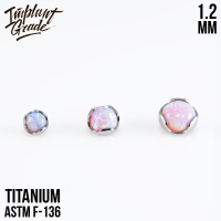 Накрутка Wave с опалом 08 Implant Grade 1.2 мм титан