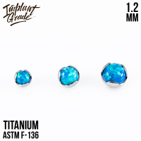 Накрутка Wave с опалом 36 Implant Grade 1.2 мм титан