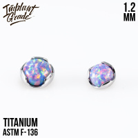 Накрутка Wave с опалом 38 Implant Grade 1.2 мм титан