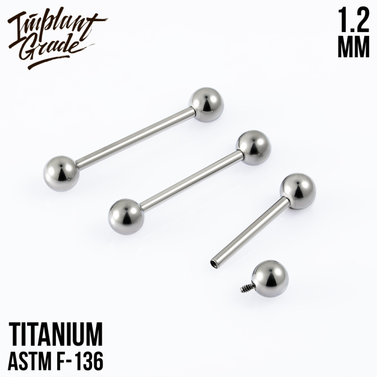 Штанга Implant Grade 1.2 мм шар 4 мм титан  