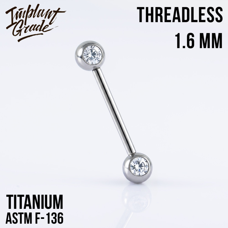 Штанга для груди Bright Безрезьбовая Implant Grade 1.2 мм титан