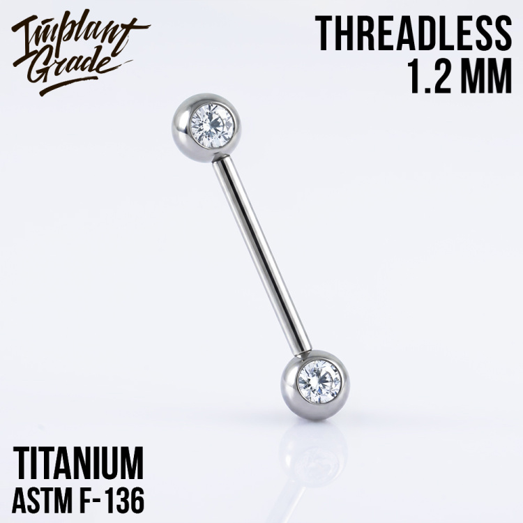 Штанга для груди Bright Безрезьбовая Implant Grade 1.2 мм титан