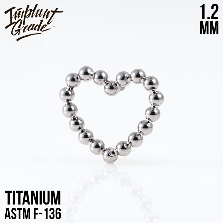 Накрутка Bead Heart Implant Grade 1.2 мм титан