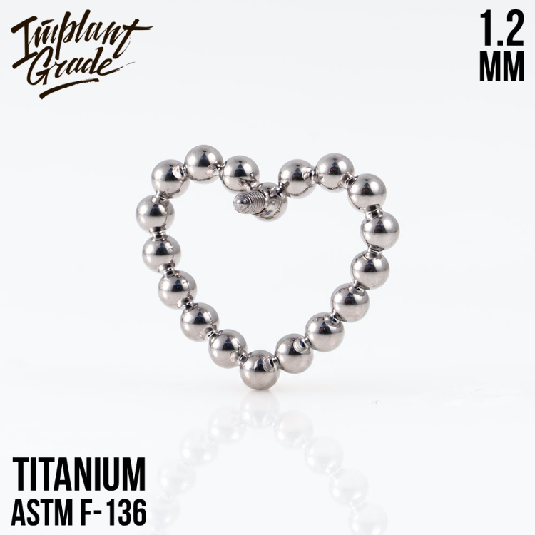 Накрутка Bead Heart Implant Grade 1.2 мм титан