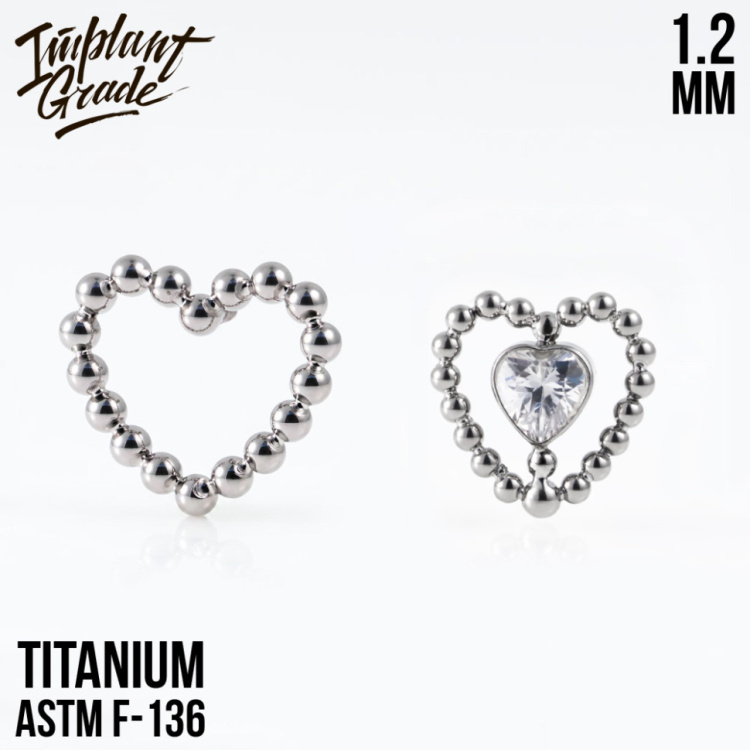 Накрутка Bead Heart Implant Grade 1.2 мм титан
