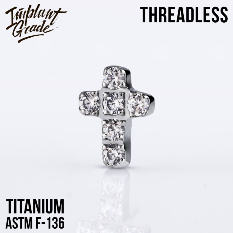 Топ Diamond Cross Безрезьбовой Implant Grade титан Топ Diamond Cross Безрезьбовой Implant Grade титан