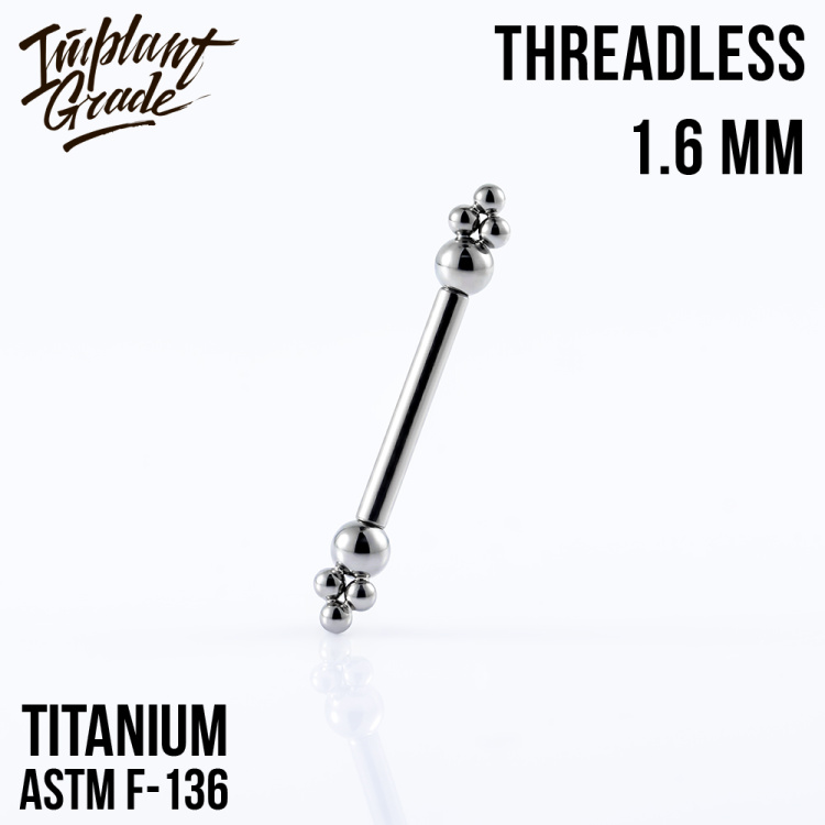 Штанга для груди Lucy Безрезьбовая Implant Grade 1.6 мм титан