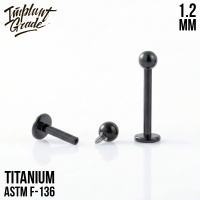 Лабрет Black Implant Grade 1.2 мм титан+PVD