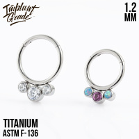 Кольцо-кликер 3 Stones Implant Grade 1.2 мм титан 