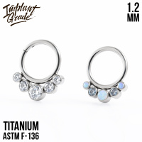 Кольцо-кликер 5 Stones Implant Grade 1.2 мм титан 